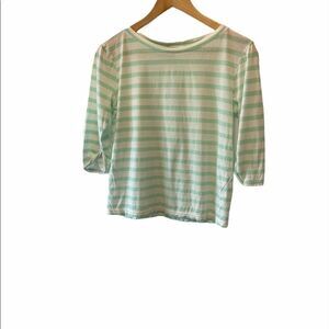 J CREW Mint&White Striped Lightweight BoatNeck Too